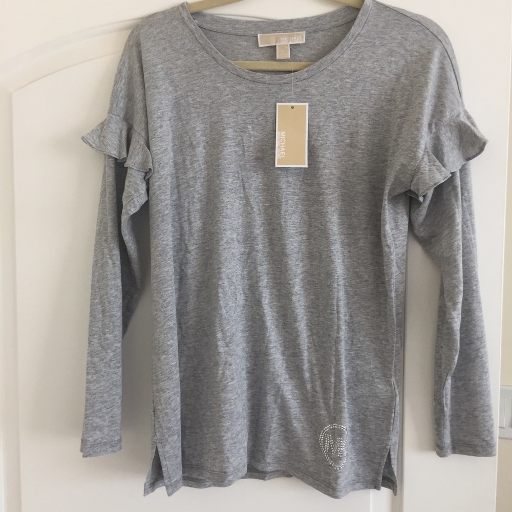 Michael Kors hunter grey soft cool top S